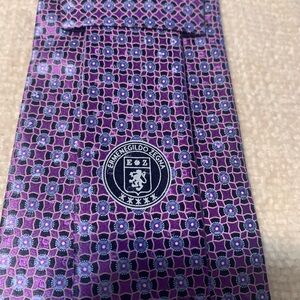 Ermenegildo Zegna Purple and Blue Geometric Tie